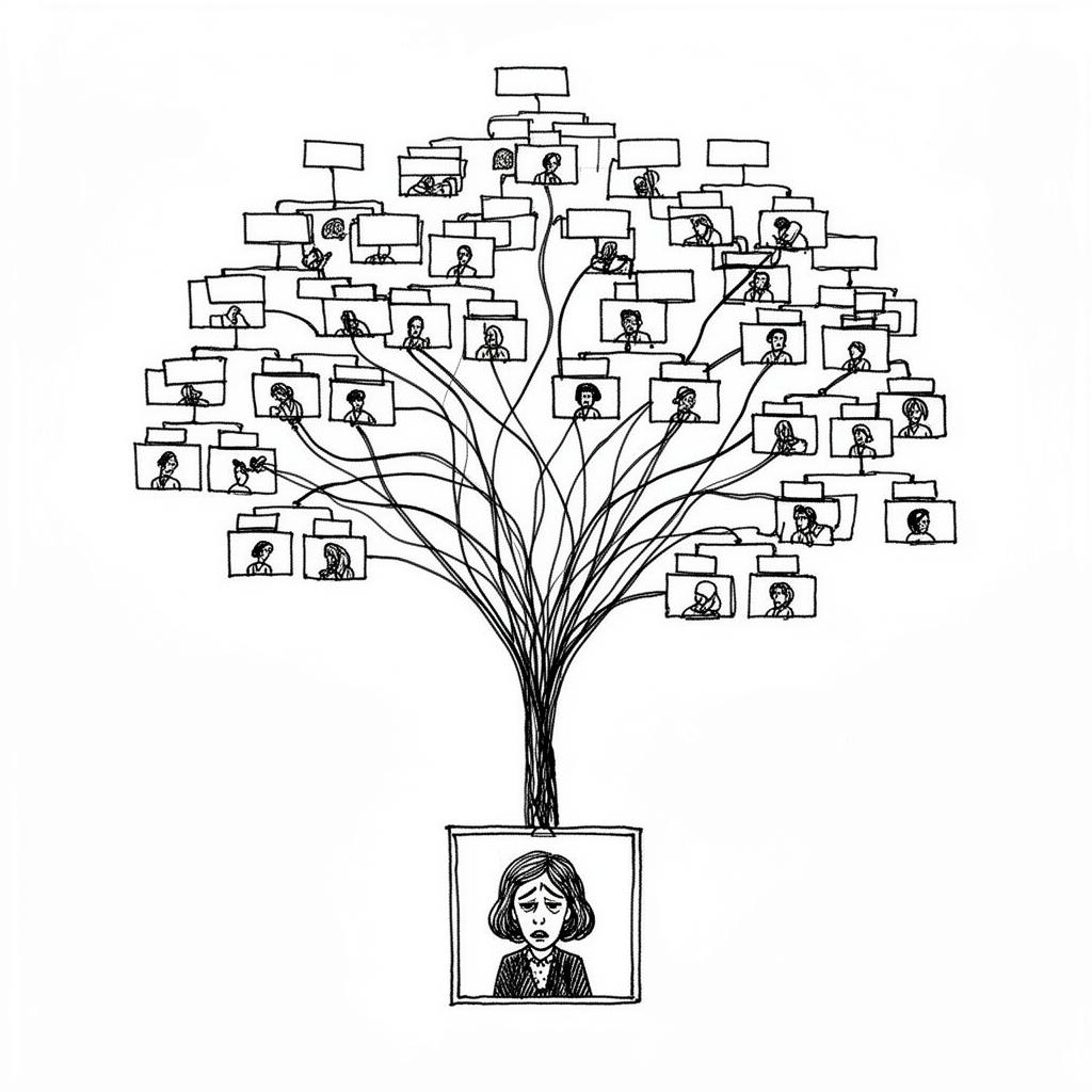 Org chart where every line leads to one person