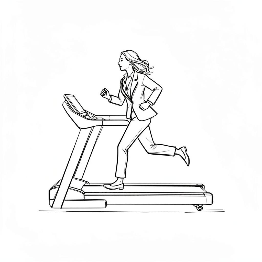 Founder running hard on a treadmill, going nowhere